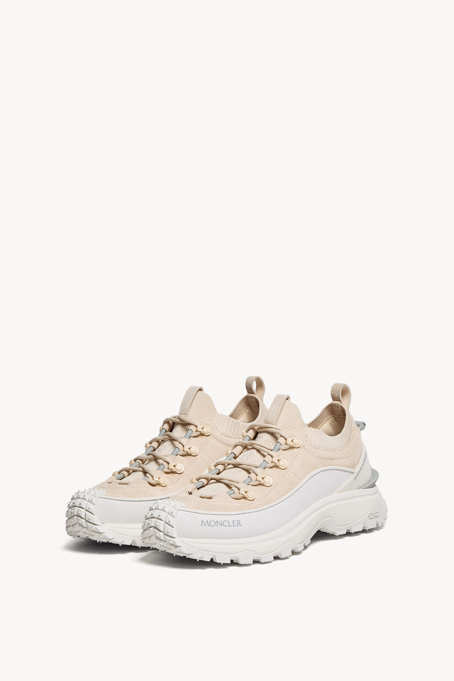 Trailgrip Lite3 Nubuck & Suede Sneakers Men White Ivory Moncler 4